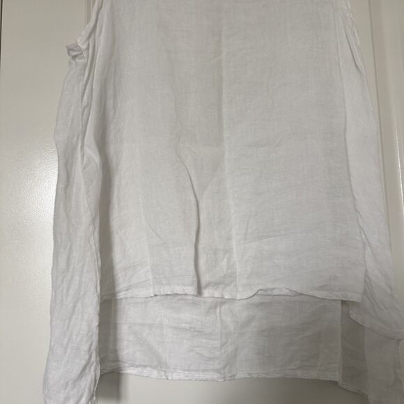 Gigi Moda 100% linen white tank top summer spring Large - Picture 3 of 15